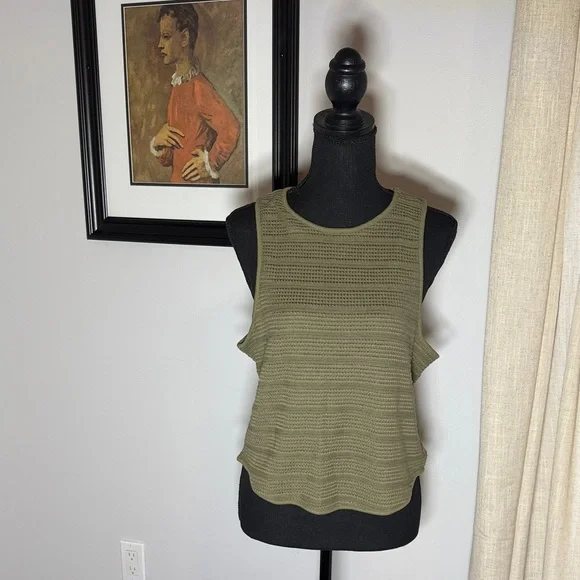 NWT Madewell Crochet Knit Cutaway Tank - Size XL - Picture 2 of 5